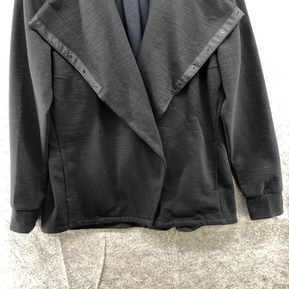 Deharo Labs Technical Moto Zip Sweatshirt Jacket Black Womens Size L Snap Button - Picture 4 of 13